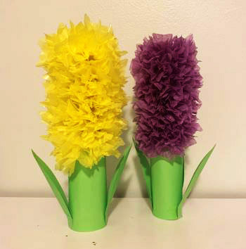 photo of the finished toilet paper roll flower craft