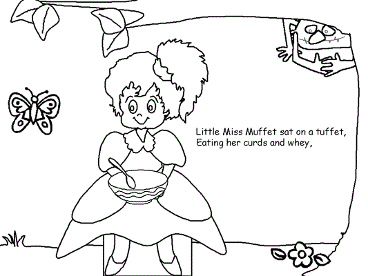 miss muffet coloring page