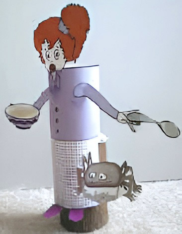photo of finished Miss Muffet Toilet Paper Roll Craft