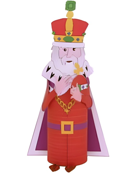 photo of the finished king cardboard tube craft
