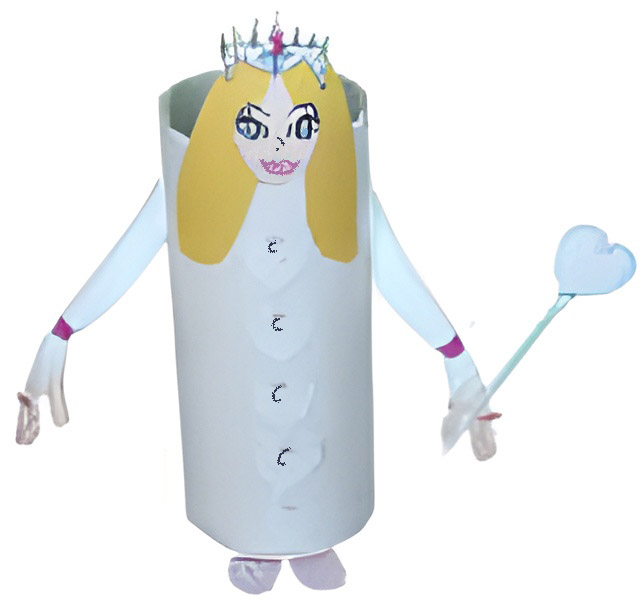 photo of a finished cardboard tube princess craft
