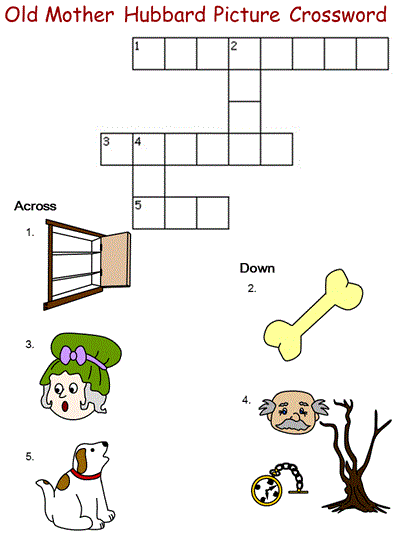 Old Mother Hubbard crossword puzzle