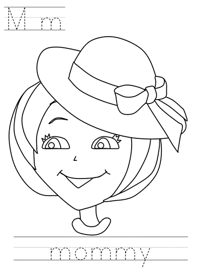 Printable print practice coloring page - Mm mommy