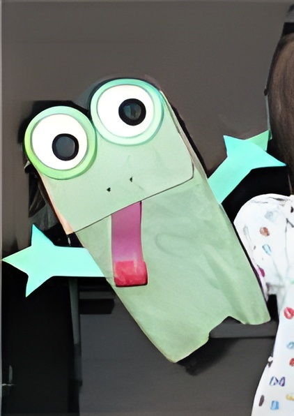 frog paper bag puppet