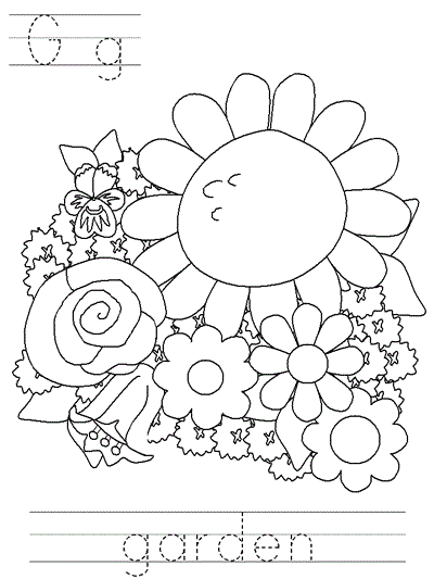 Printable print practice coloring page - Gg garden