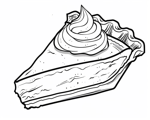 coloring page of a piece of pie