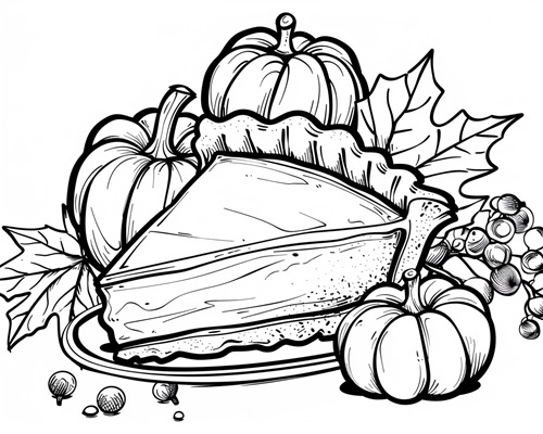coloring page of a piece of pie