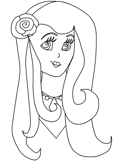 Coloring page - Sleeping Beauty awake