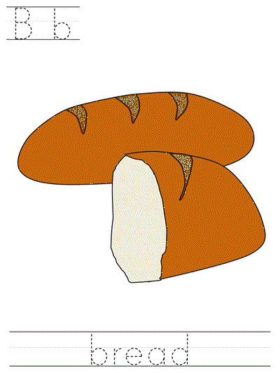 Learn to Print worksheet - Bb bread