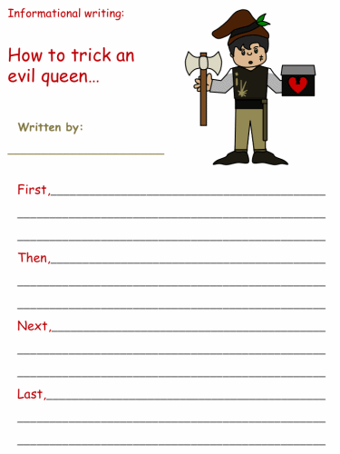 Printable Informational Writing Activities - Snow White Theme