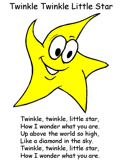 twinkle twinkle little star printable lyrics
