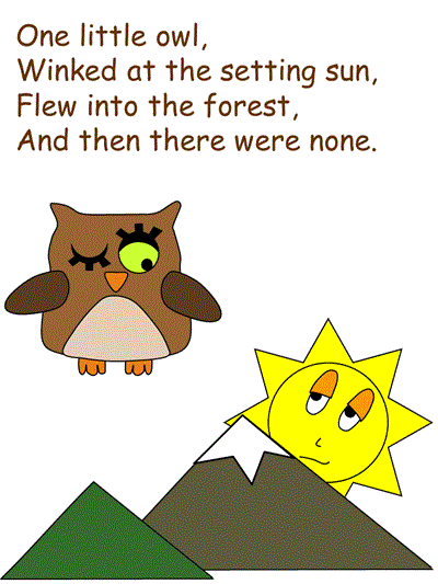 printable poster of The Five Little Owls verse 5