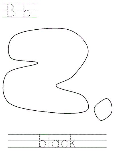 Printable print practice coloring page - Bb black