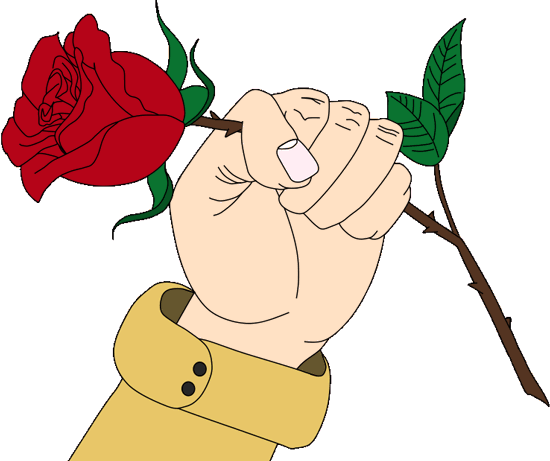 Beauty and the Beast: holding rose