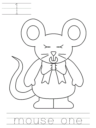 Three Blind Mice Learn to Print coloring page - 1 mouse