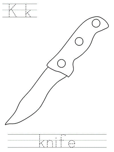 Three Blind Mice Learn to Print coloring page - Kk knife