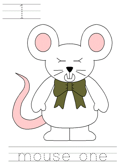 Three Blind Mice Learn to Print worksheet - 1 mouse