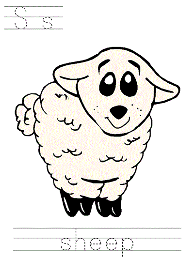 Ss sheep | Learn to Print worksheet