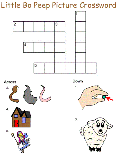 Little Bo Peep Picture Crossowrd Puzzle