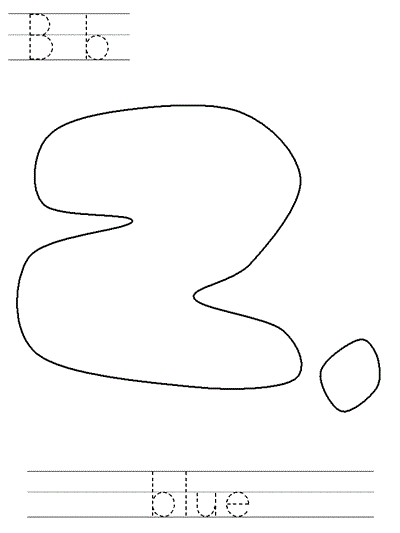 Bb blue | Learn to Print coloring page