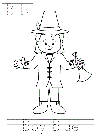 Bb Boy Blue | Learn to Print coloring page