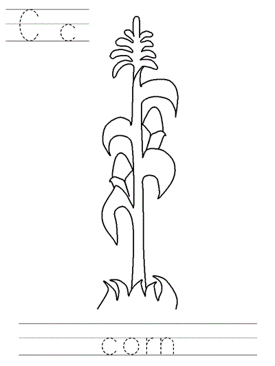 Cc corn | Learn to Print coloring page