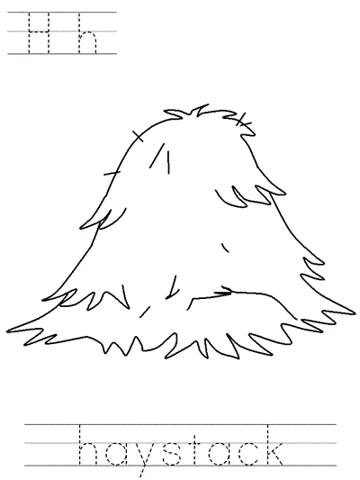 Hh haystack | Learn to Print coloring page