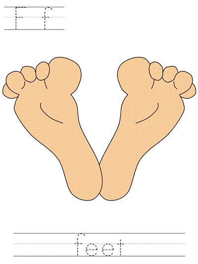 Printable print practice worksheet - Ff feet