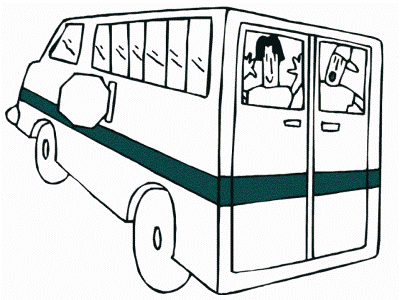 coloring page of a simple school bus