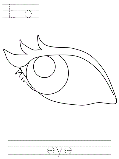Learn to Print coloring page - Ee eye