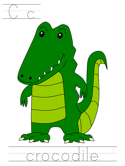 Learn to Print worksheet - Cc crocodile
