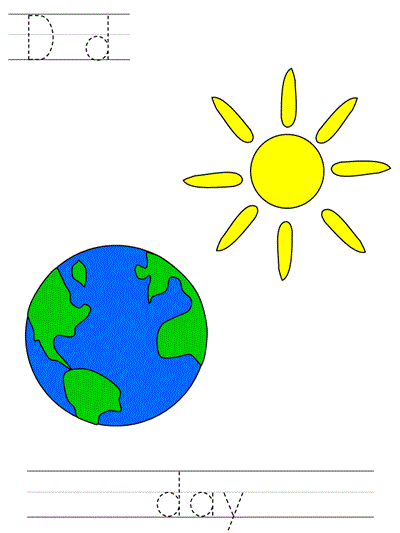 Learn to Print worksheet - Dd day