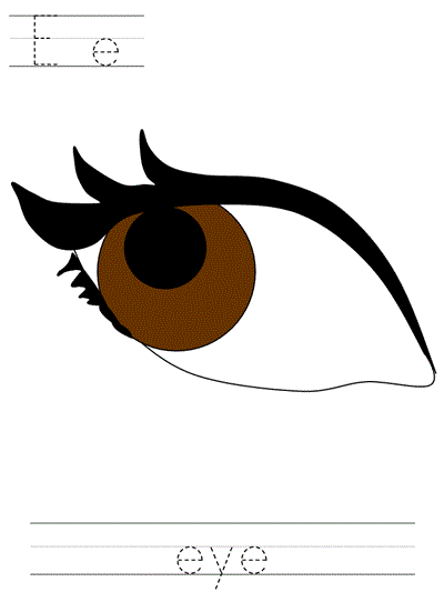 Learn to Print worksheet - Ee eye