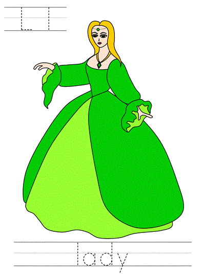 Learn to Print worksheet - Ll lady