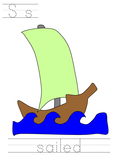 Learn to Print worksheet - Ss sailed