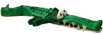 photo of the finished crocodile paper mache craft