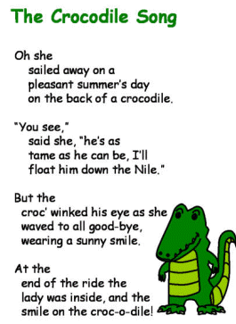 Crocodile Song printable poster
