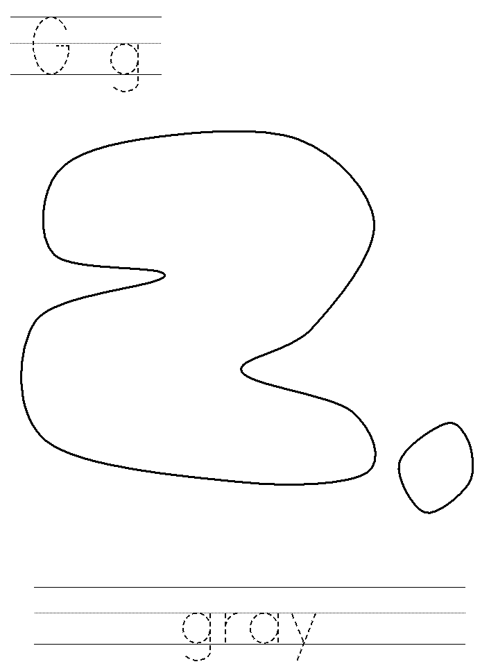 Printable print practice coloring page - Gg gray