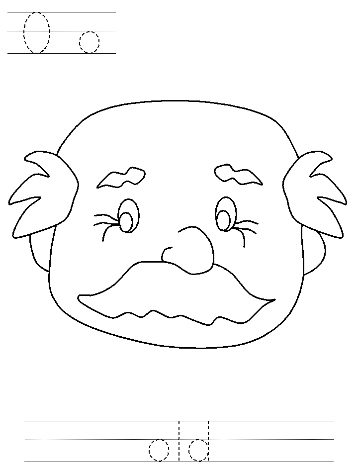 Printable print practice coloring page - Oo old