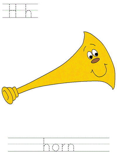 Printable print practice worksheet - Hh horn