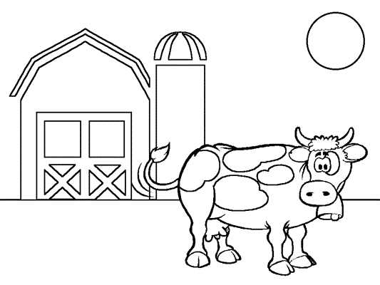 Cow on the Farm printable coloring page