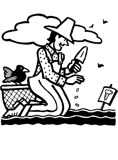coloring page of a farmer planting