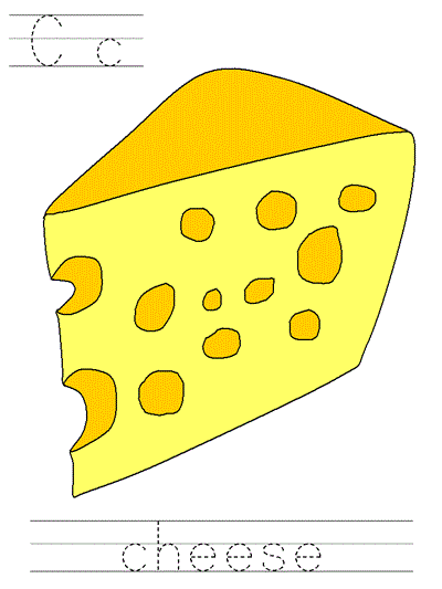 Printable print practice worksheet - Cc cheese