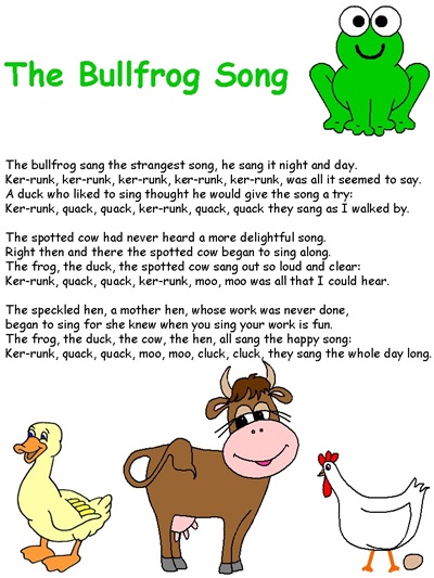 bullfrog song coloring pages