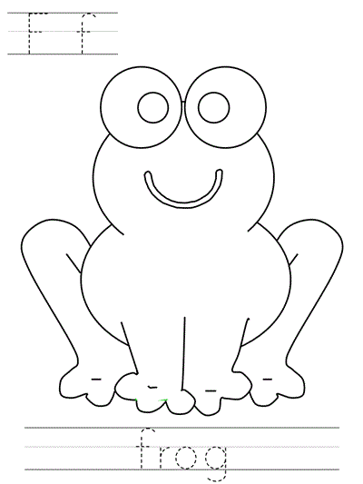 Learn to Print coloring page - Ff frog