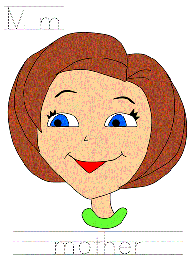 Learn to Print worksheet - Mm mother