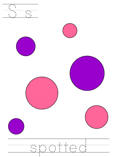 Learn to Print worksheet - Ss spotted