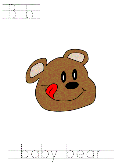 Printable print practice worksheet - Bb baby