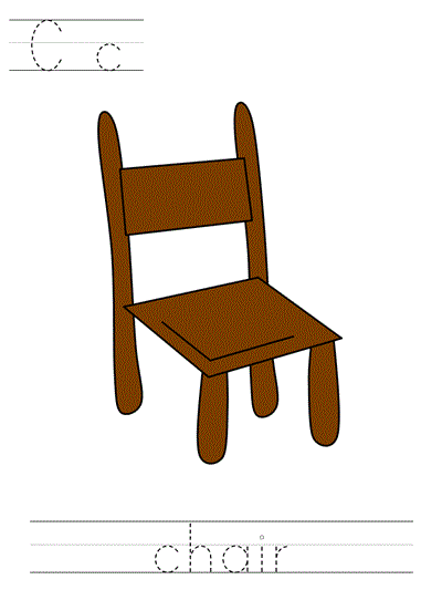 Printable print practice worksheet - Cc chair