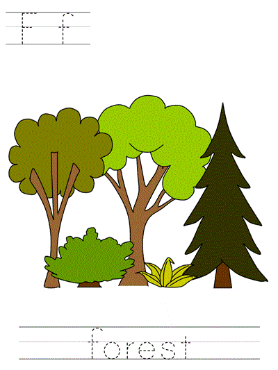 Printable print practice worksheet - Ff forest